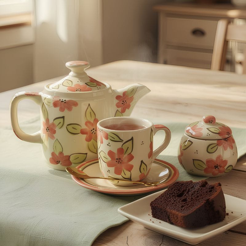 Set Té Floral Primavera en casa